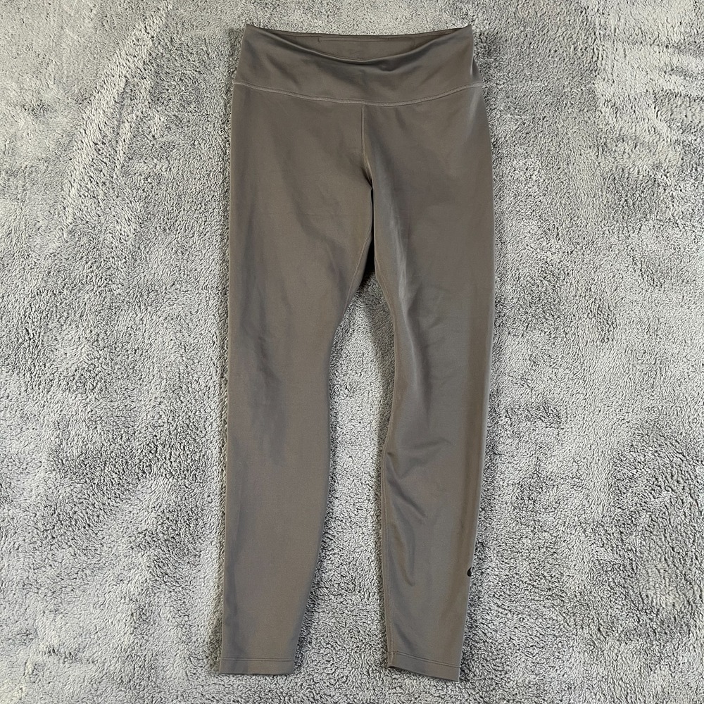 Nike Dri-FIT Tight Fit Leggings Womens Large Gray High Waist Pull On AJ8827-056